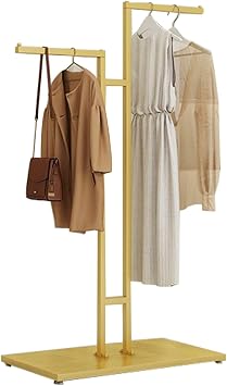 2 Way Clothing Rack with Straight Arms,Heavy Duty Clothes Rack Garment Rack Modern Retail Storage Display Rack,Commercial Grade Nakajima Clothes Rack,Floor-Standing Double Hanging Rods shirt Hangers