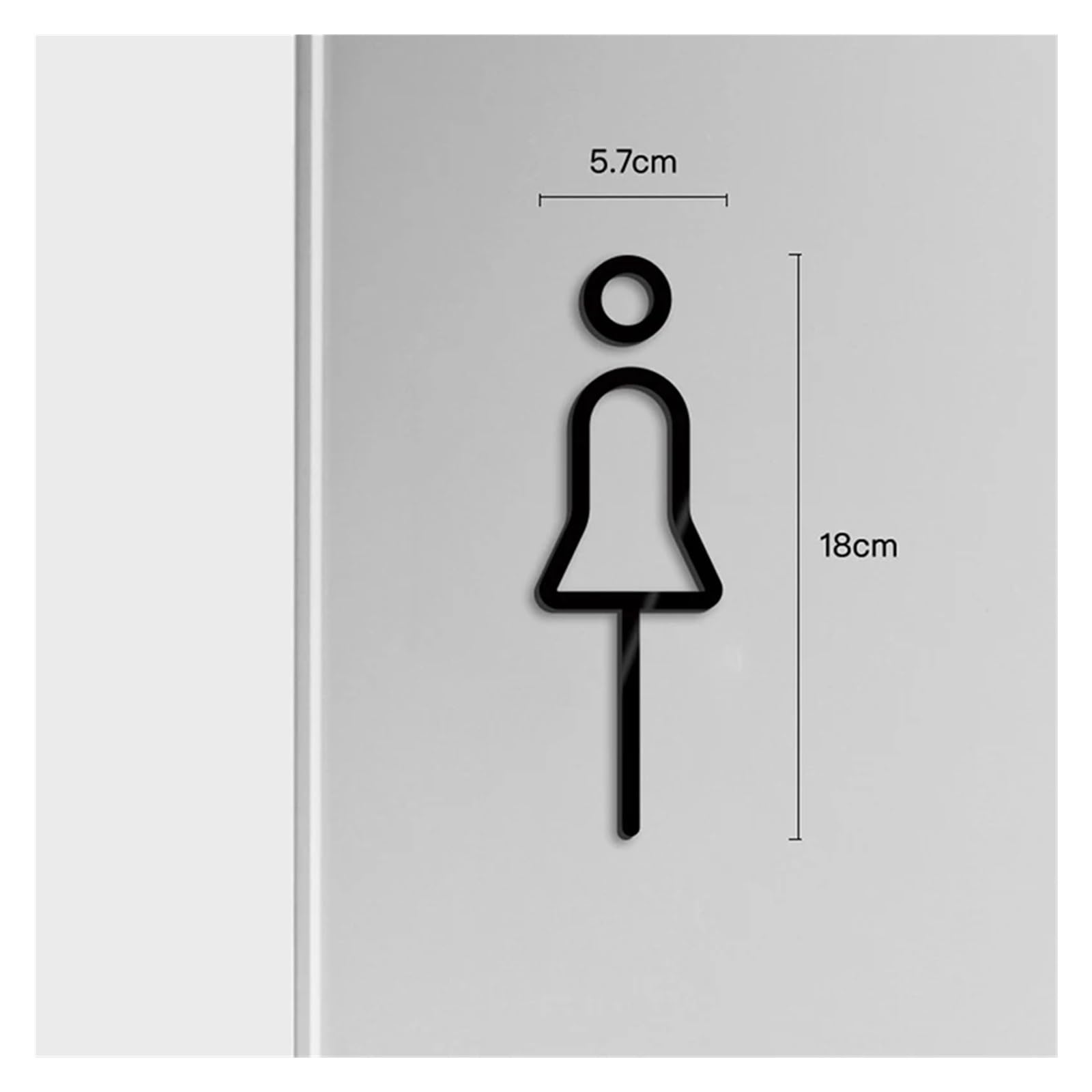 Schwarz Gold Farbe Wc Zeichen Platte Messing Waschraum Tür Wand Label Aufkleber Wc Halter Signage Board(Gold)