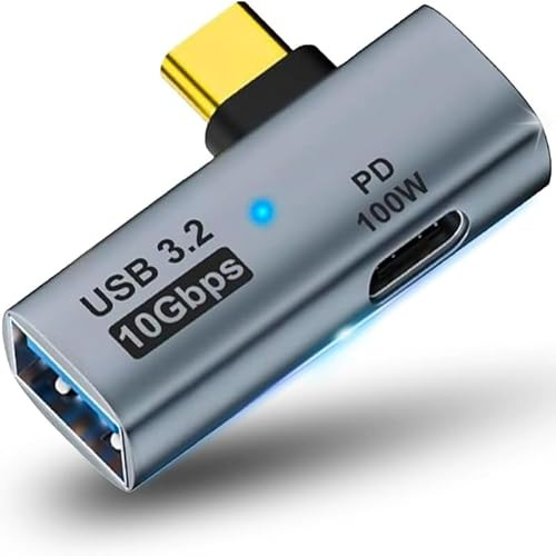 DUOBAGMA Adaptador USB C a USB 3.2 OTG 2 en 1 con carga PD de 100 W, adaptador USB OTG de 10 Gbps, para ordenador portátil/tableta/teléfono, cámara, disco U, teclado, ratón