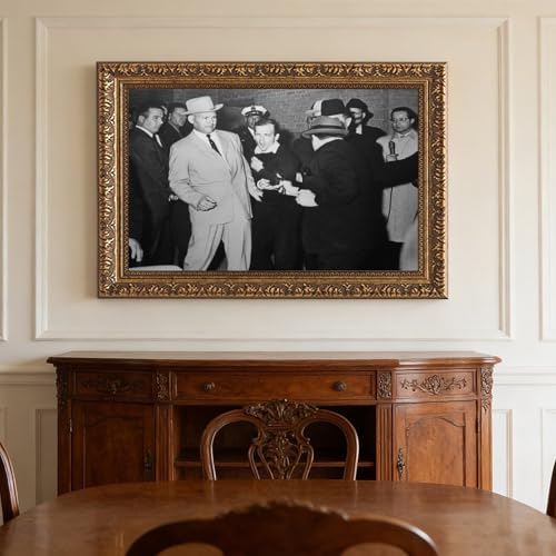 Impression sur toile Jack Ruby et Lee Harvey Oswald à Dallas cadre à suspendre 61x91 cm
