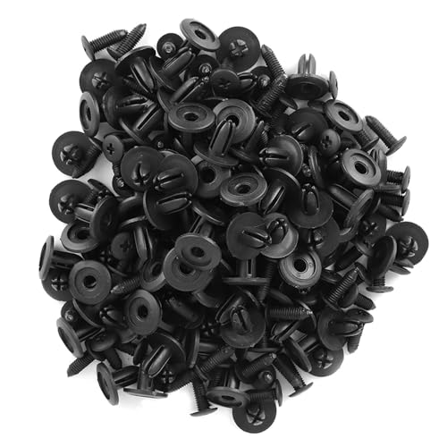 Rivets en plastique de 6 mm agrafes carrosserie voiture noir x100