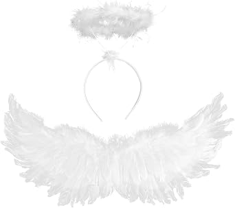 DERAYEE Angel Wings and Halo for Kids
