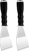 MisterRui 3" Bent Heavy Duty Paint Scraper 2 Pack with Hammer End & Pole Socket - Rust-Proof Stainless Steel Putty Knife Set