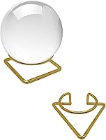 Nwsrayu 2-Pack Gold-Plated Metal Crystal Ball Holders - Sphere Display Stands for 50-110mm Crystals, Rocks, Geodes, Sports Balls