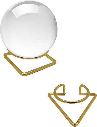 2 soportes de metal para bolas de cristal, base de Lensball, soporte de exhibición de esfera para bolas de globo, geoda, rocas, cristales, béisbol,