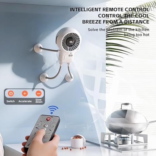 Ventilateur robot USB rechargeable 199 vitesses à ventouse