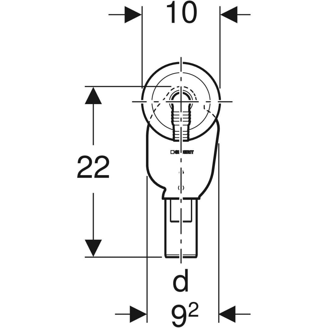 Geberit - Siphon encastré Geberit pour appareils électroménagers, avec une connexion : D40 mm chrome brillant (152.234.21.1)