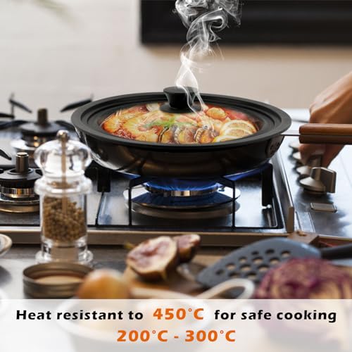 talifoca Universal Pot Lid, 3 Sizes Glass with Graduated Silicone Rim, Heat Resistant, Steam Hole for Pans and Pots, Food Grade Material, Seal and Keep Fresh, Dishwasher & Microwave Safe - 6