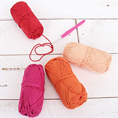 Image of ThreadArt Cotton Crochet Yarn Set #4, 4 Pack 50g 85yd, Flower Child Colors