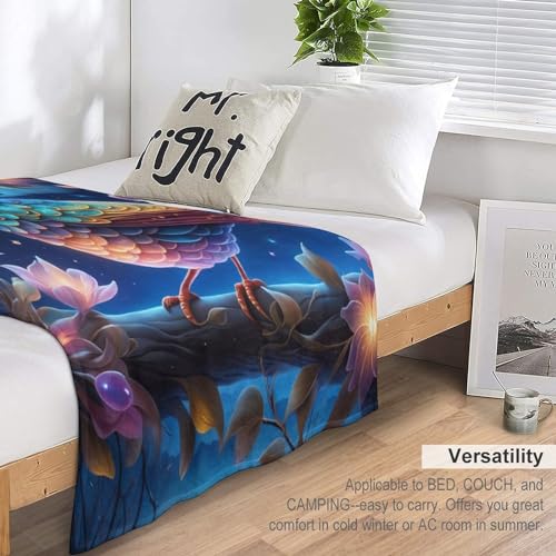 Couverture douce en flannel oiseau mignon pour réchauffer les cœurs
