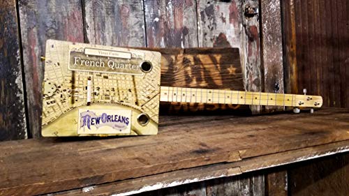 "French Quarter" 3-String Acoustic-Electric Cigar Box Guitar - Fun To Play, Made In The Usa! #TOP1