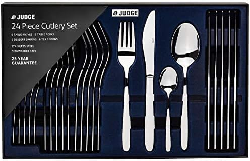 Judge 24 Piece Cutlery Set Stainless Steel Modern Plain Design