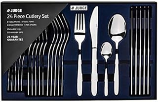 Judge 24 Piece Cutlery Set Stainless Steel Modern Plain Design