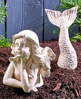 Generic BGBWBFBR Handmade Mermaid Statue Set with Blue and White Starfish: A Beautiful Addition to Your Home Décor, ry-001