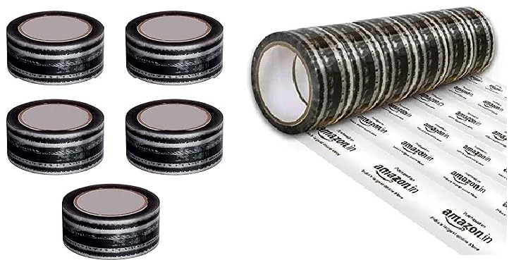 Amazon Printed Tape - Transparent Tape - Black Print - 65 Meters in Length - 48mm / 2" Width - 5 Rolls Per Pack - BOPP Amazon Packing Tape for Packing Boxes for order (B0CJ7BQDQZ) Amazon Price History, Amazon Price Tracker