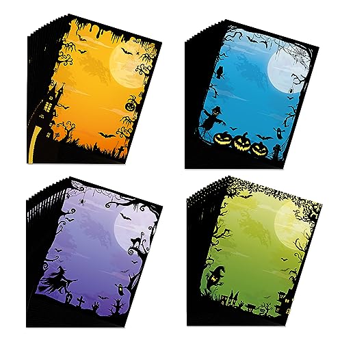 Papel de carta de Halloween de 60 hojas para diseñar una invitación clara