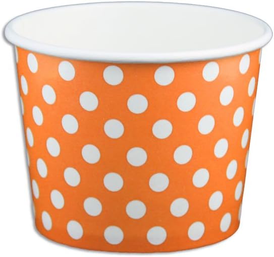 12 oz Yogurt Paper Cups- 1000 Count (Polka Dot- Yellow)