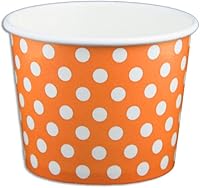 Vista 4 de Vasos de papel de yogur de 12 onzas, 1000 unidades (lunares - azul)