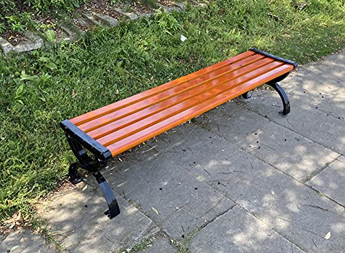 Parkbank Gartenbank Gusseisen Massiv Holz Gestell Gartenmöbel Sitzbank, extra stabil,Without backrest,150cm