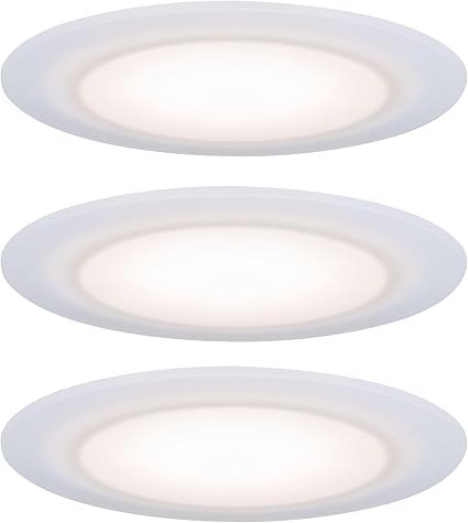 Paulmann Paulmann 99940 LED inbouwlamp Premium Suon 3 stuks rond incl. 3x5W IP44 dimbaar inbouwspot satijn, wit kastlicht kunststof 2700 K