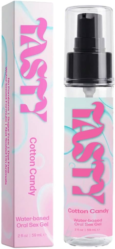 IntiMD Tasty Cotton Candy Water Based Flavored Edible Oral Gel, 2 Ounce, for Men, Women and Couples