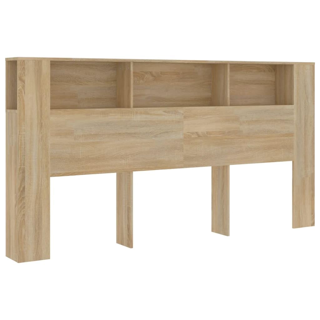 vidaXL Headboard Cabinet Home Indoor Bedroom Bookcase Headboard Cabinet Wooden Storage Bed Backboard Footboard Furniture Bed Accessory Sonoma Oak