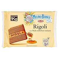 Mulino Bianco Biscotti Frollini Rigoli con Miele Millefiori Italiano, Senza Olio di Palma, 1 Kg