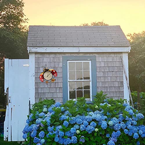Indoor Outdoor Thermometer,Outdoor Metal Ladybug Patio Thermometers Hygrometers For Garden Yard Home,Garden Housewarming Gifts #TOP6