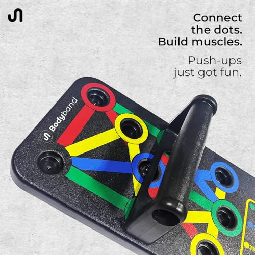 Image of Bodyband Push Up Board Multifunction Professional Push Up Board For Chest, Back, Shoulder, Triceps Foldable Push Up Bar Portable Home Gym Equipment For Men & Women - Black
