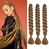 165G Jumbo Braiding Hair Honey Brown Synthetic Jumbo Braids 3 Packs