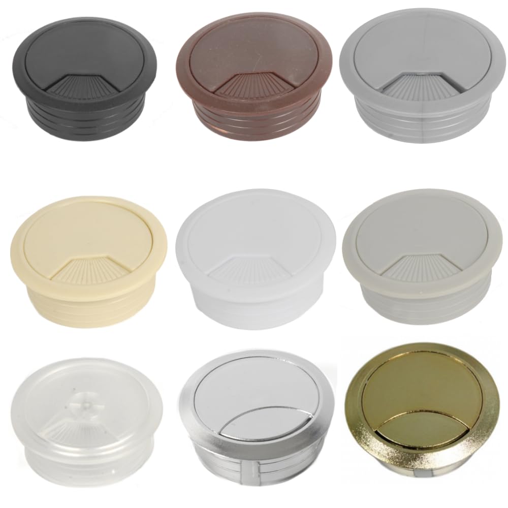 Passacavi Per Scrivania - 4 Pezzi, 60 Mm, Tappi Fori Filo Elettrici - Foto 6