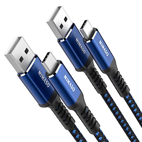 NIMASO Cable USB Tipo C[2-Pack 2M], Cargador Tipo C Carga Rápida y Sincronización USB C Cable para Samsung S10 S9 S8,Note9/8,LG G5 G6 V20,HTC 10 U11, Huawei Honor P20 Lite P10 P9, Mate9 10