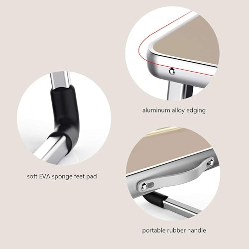 Miniatura 3 de Bandeja plegable portátil para mesa de cama con soporte deslizante para tazas, escritorio para cama, sofá, decoración del suelo (radio, M)