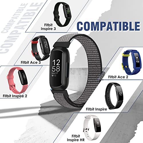 Nylon Sport Loop Straps Compatible with Fitbit Inspire 3/Inspire 2/Inspire HR/Inspire/Fitbit Ace 3/Ace 2 for Women Men Kids Soft Nylon Band Breathable Comfortable Replacement Wristband Straps - Image 2