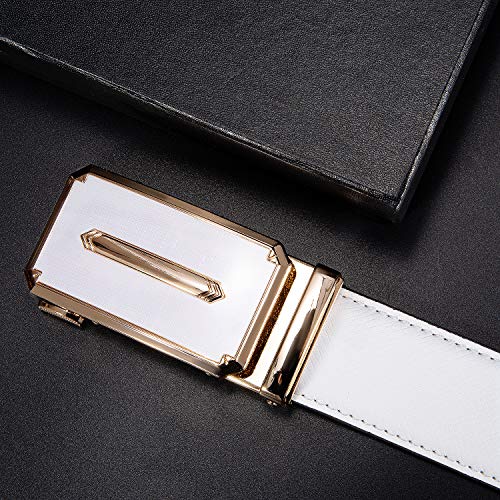 Image of Dubulle Men's Ratchet Belt Gold /Black /Red /Green /Blue /White Automatic Buckle Business Casual Belt Gift - Adjustable Fit