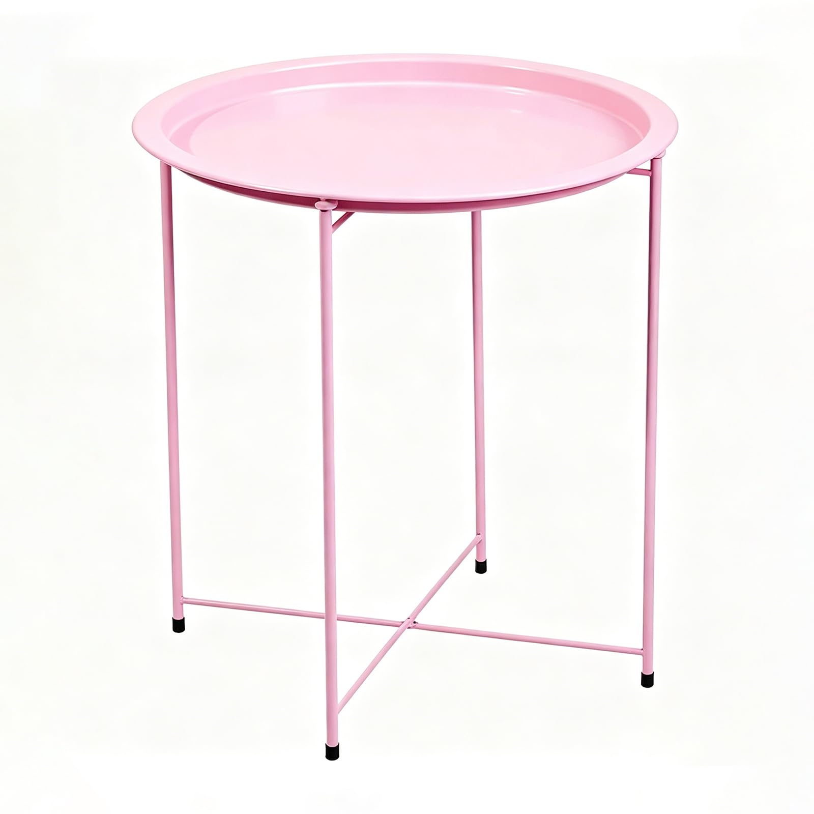 ATRBNCX Modern Metal Plant Stand Indoor Outdoor, Corner Shelving Rack With Removable Tray, Tall Planter Display Table For Home, Garden, Patio, Bathroom(Color:Pink)