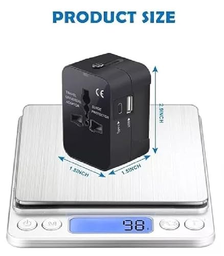 Adaptador De Tomada Universal 2 Saídas: USB + USB-C (PD), Para Até 150 Países, Usb 3.0, EUA, JP, UK,