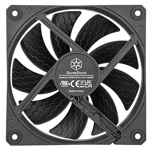 Image of Silverstone Technology Shark Force 120 Performance Enhanced 120mm PWM Fan with Shark Skin Pattern Fan Blades, SST-SF120B, Black