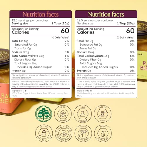 Kit orgánico de miel Mānuka con 2 frascos de 250g miniatura 2