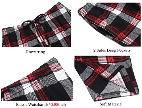Ekouaer Women Lounge Pants Comfy Pajama Bottom With Pockets Stretch Plaid Sleepwear Drawstring Pj Bottoms Pants #TOP4