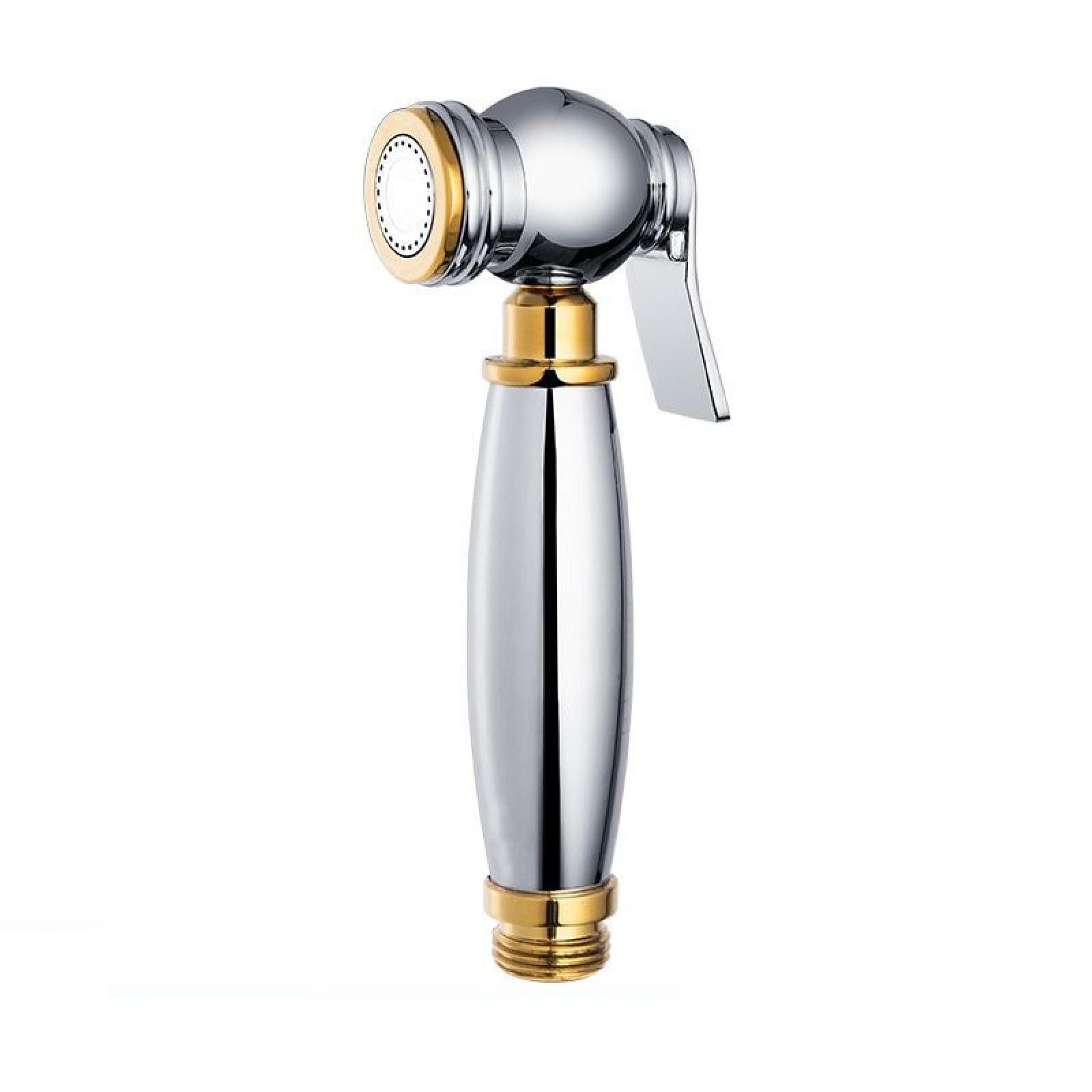 Hand Held Toilet Bidet Sprayer All Copper Toilet Companion Set Round Head Spray Gun Bathroom Flusher Bathroom Toilet Bidet Booster Nozzle Gold + Silver