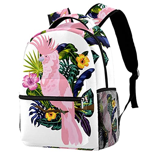 Sac à dos décontracté feuilles vertes femme grande capacité multicolore