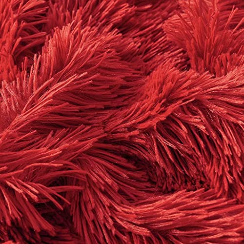 YUSOKI Red Queen Faux Fur Blanket,2 Layers,90"x90" Without Pillows Big Soft Plush Fuzzy Large Warm Fluffy Throw Blanket for Bed