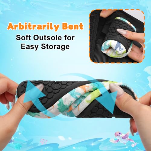 Image of LeIsfIt Kids Water Shoes Girls Boys Quick Dry Aqua Socks Breathable Swim Shoes Non-Slip Barefoot Socks for Beach Surf