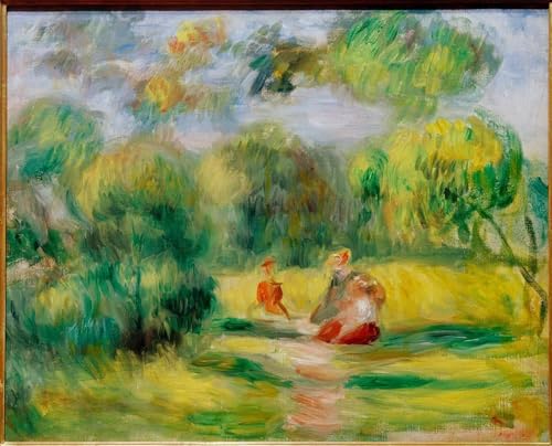 Toile décor art mural classique Renoir dans une chambre à coucher lumineuse et apaisante