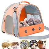 Rabbit Travel Carrier,Lizards Carrier, Small Animal Travel Bag for Bunny Sugar Glider Hedgehog Rat Parrot Bird Guinea Pig, Portable Guinea Pig Travel Cage for 2
