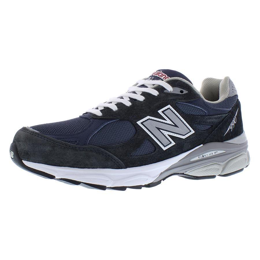 Image of USA-Made New Balance 990v3 Men's Running Shoe in Navy /Black