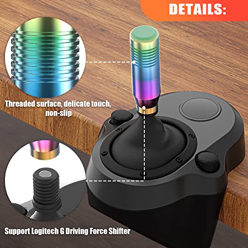 aikeec Gear Shifter Knobs with Adapter Compatible with Logitech G27 G29 G920 G923 Driving Force Stick Sim Racing Game Aluminum Shift Knob Gear Shifting Lever Handle Neon Color