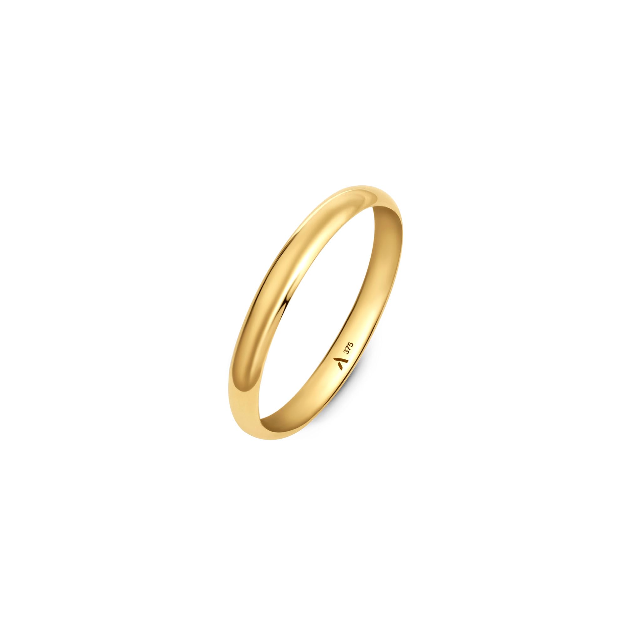 Amberta Allure Unisex Alianza de Oro Amarillo de 9 quilates