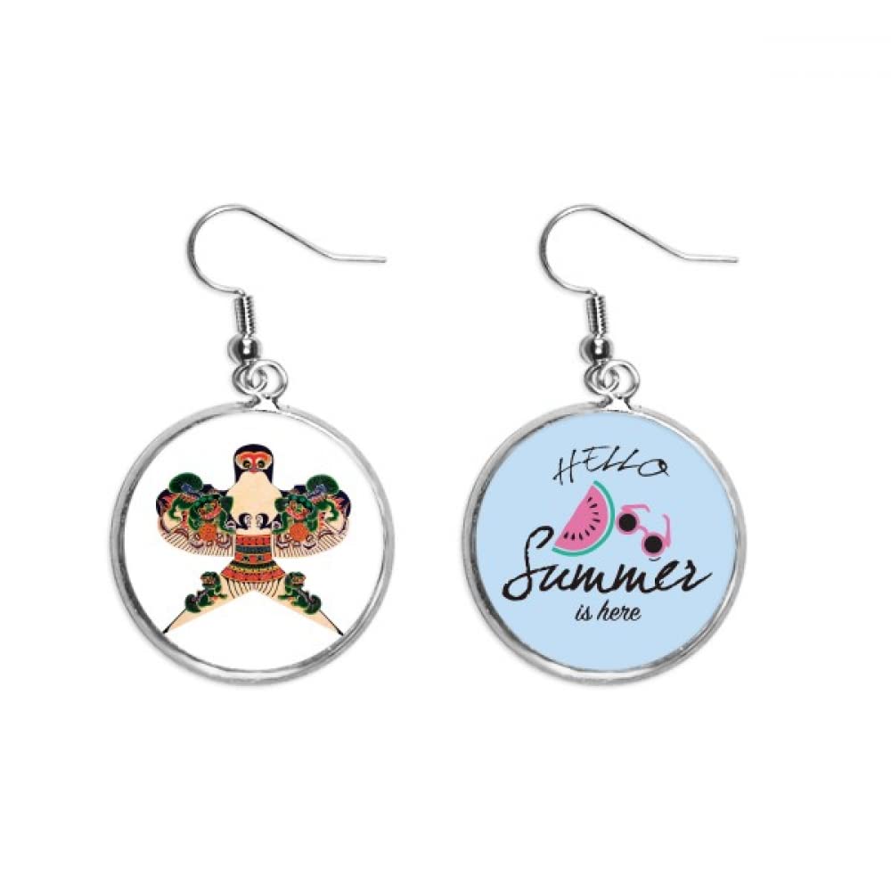 Pendientes de sandía estilo cometa china tradicional joyería lóbulo verano 5
